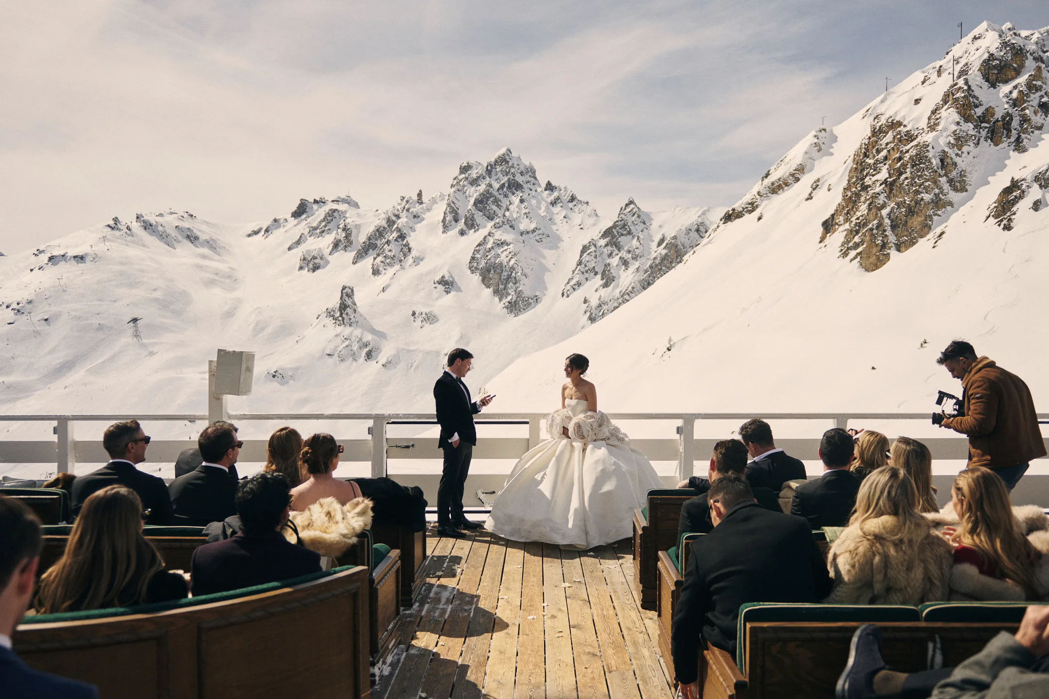 Courchevel Media filming a private mountain wedding in Courchevel
